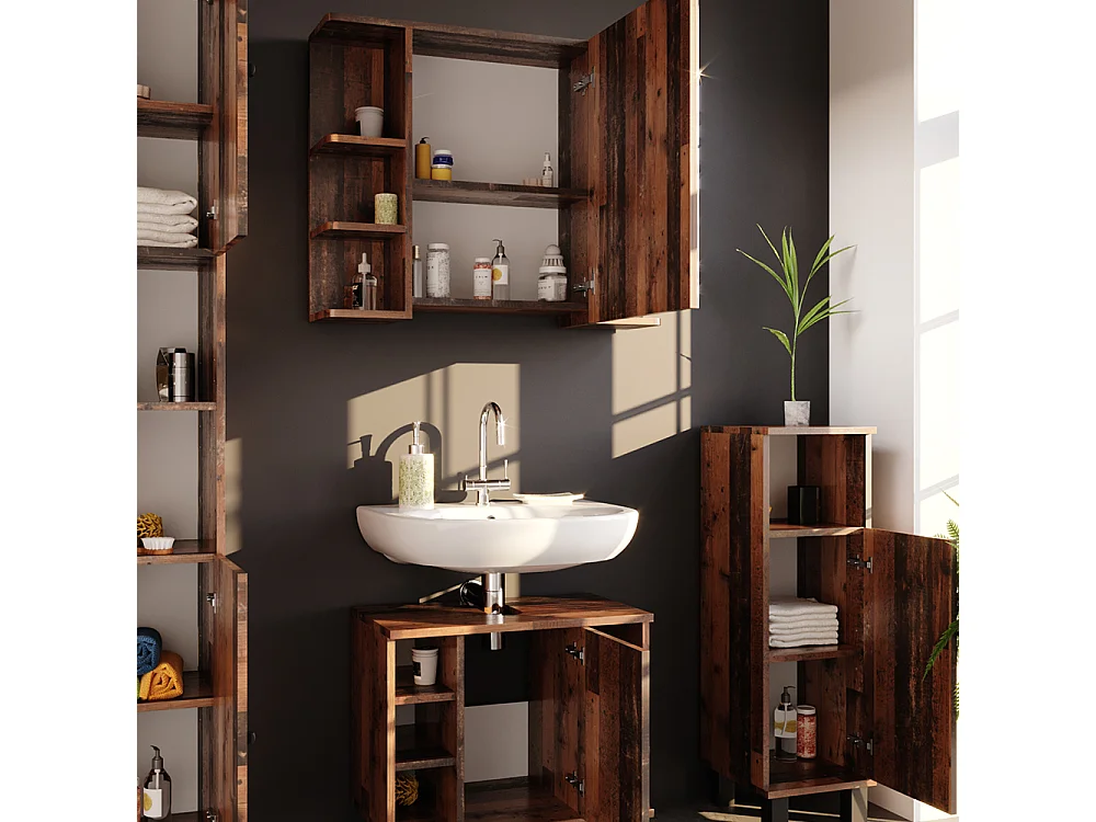 Set mobili bagno rovere rustico 60x32x54 fynn