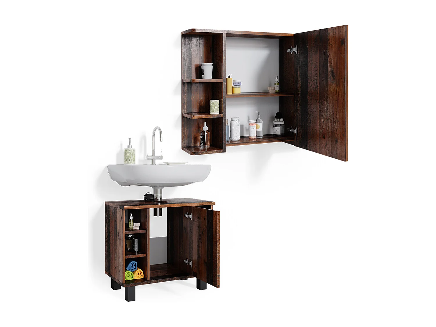 Set mobili bagno rovere rustico 60x32x54 fynn