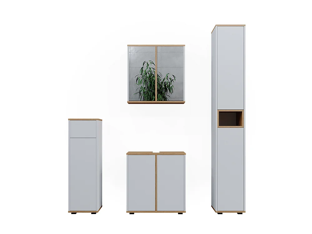 Ensemble meubles bain blanc/artisan 60x30x62 didi