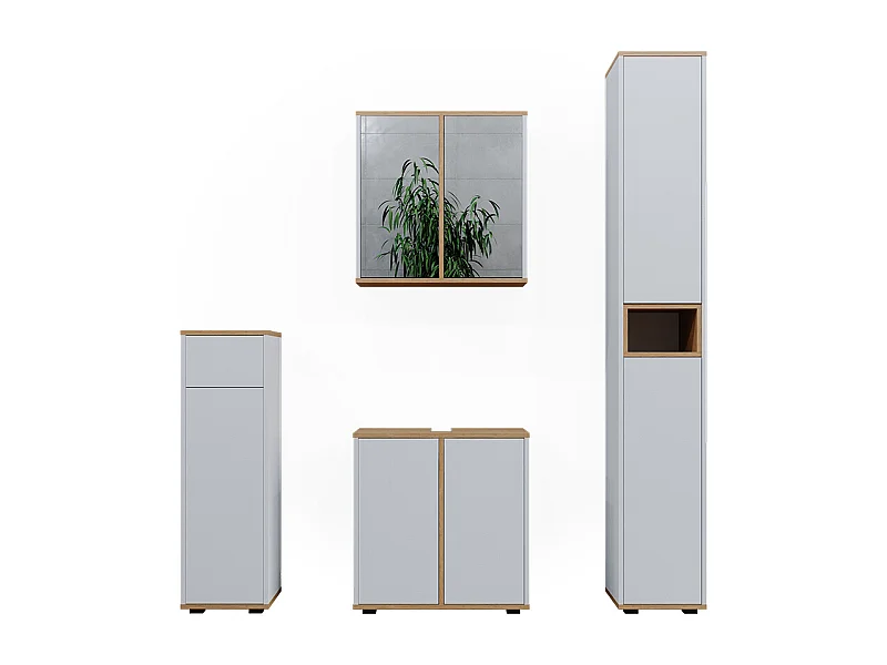 Ensemble meubles bain blanc/artisan 60x30x62 didi