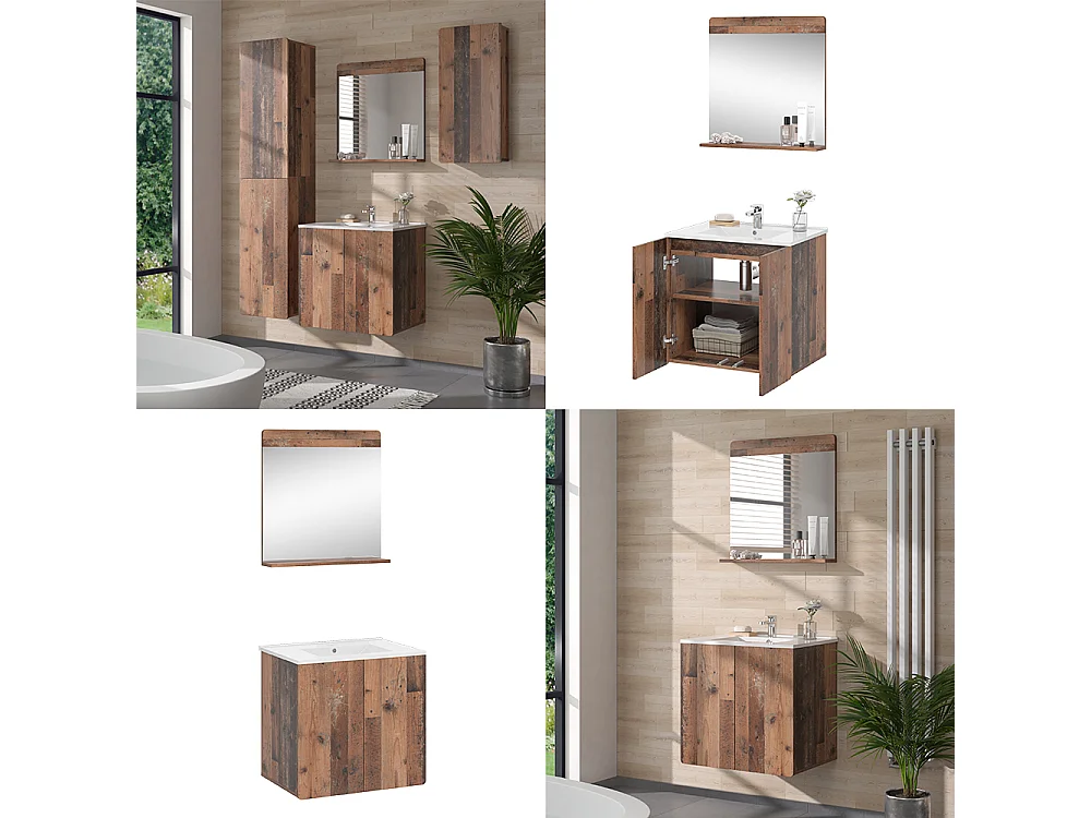 Ensemble de meubles de salle de bains oldstyle 61.8x44.8x57.8 izan