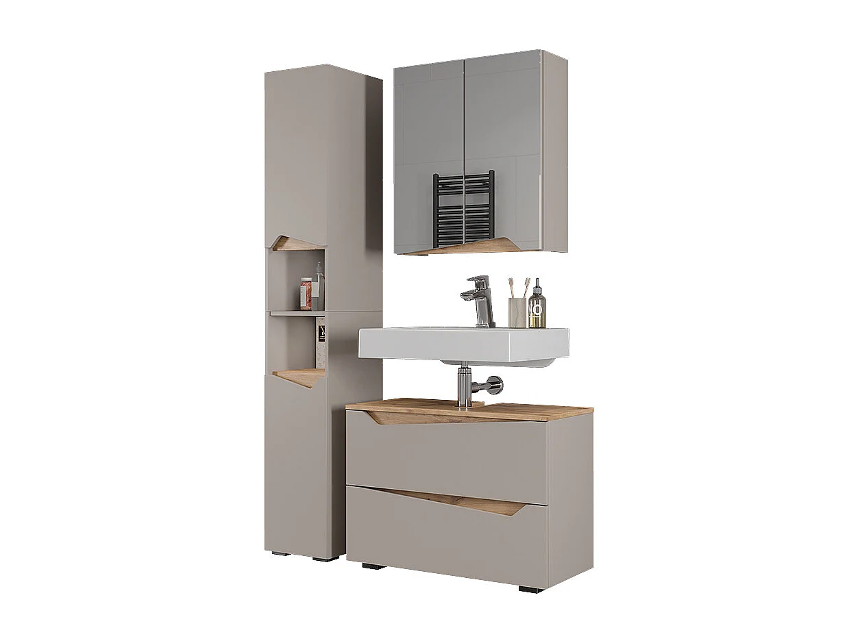 Meubles bain grège 80x35x57.5 marelle