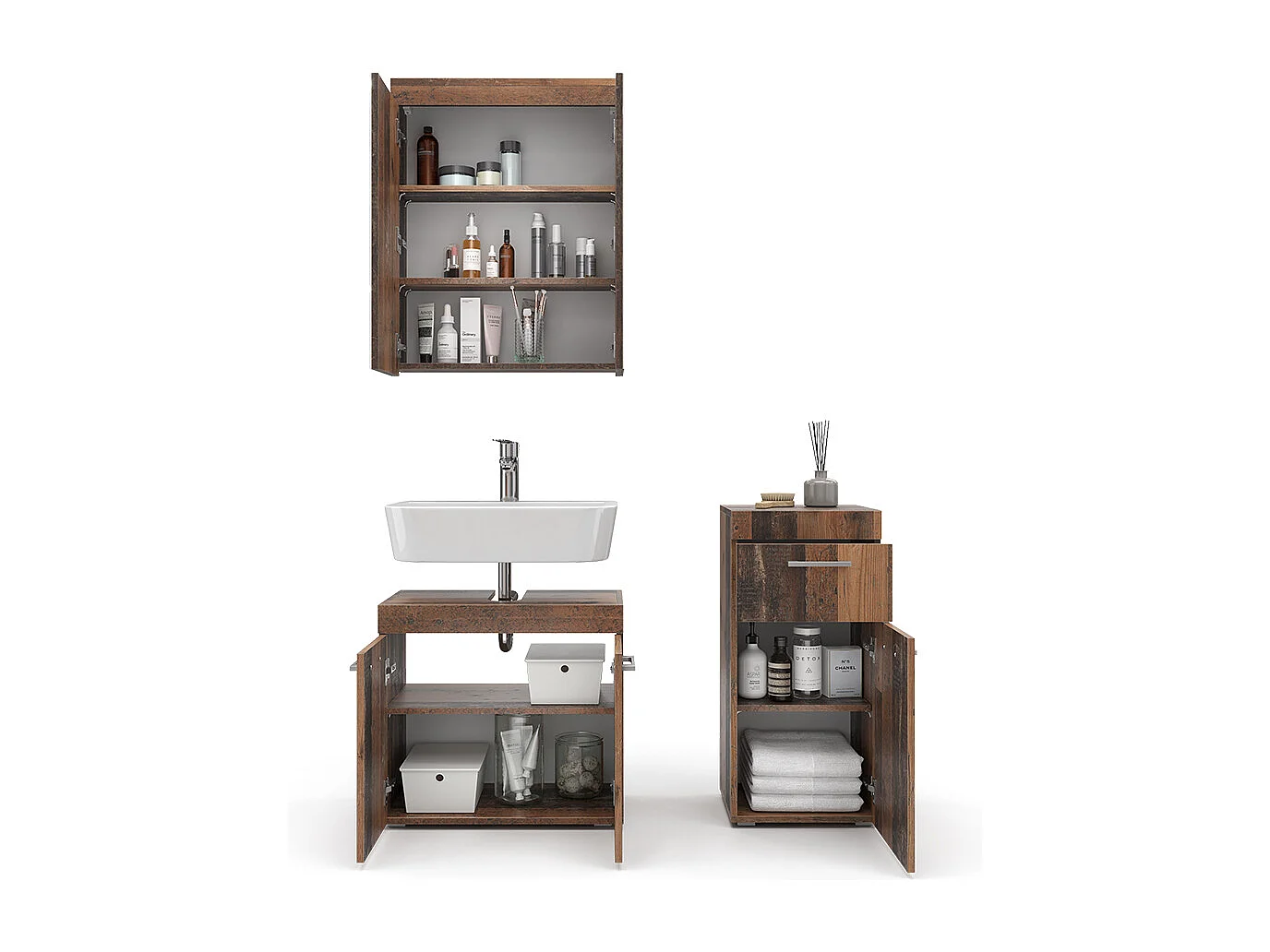 Ensemble de meubles de salle de bains oldstyle 60x34x56 luna