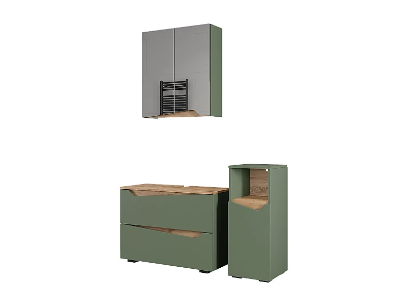 Set di mobili da bagno verde/artigianale 80x35x57.5 marelle