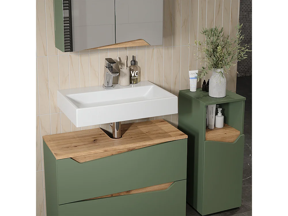 Set di mobili da bagno verde/artigianale 80x35x57.5 marelle