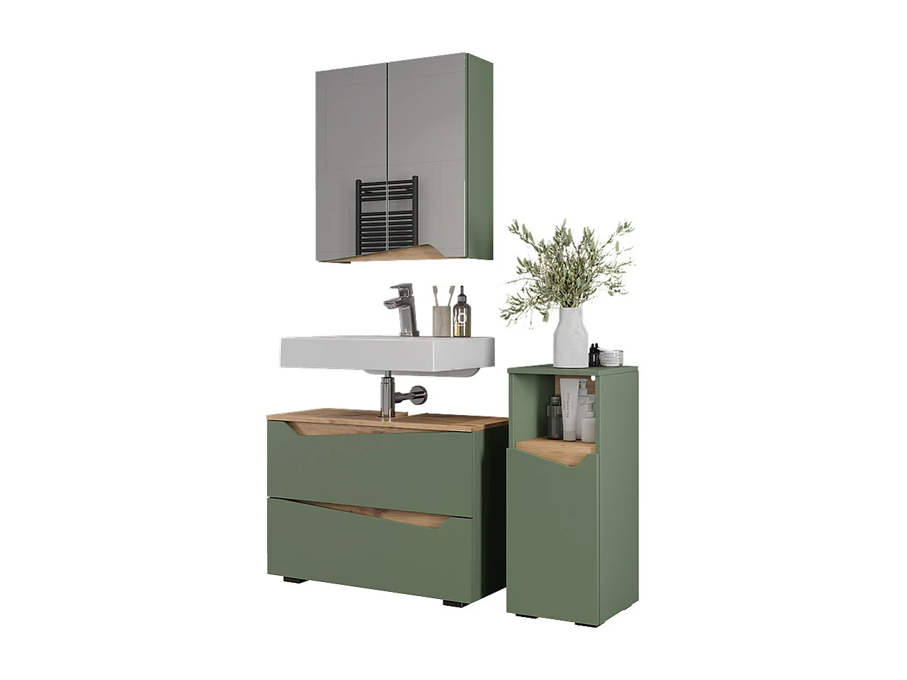 Meubles bain vert/artisan 80x35x57.5 marelle