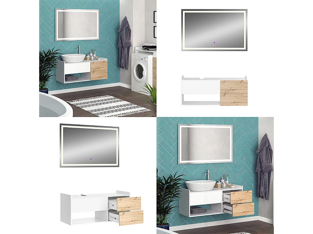 Badmöbel-Set weiß 105x43x45 alf