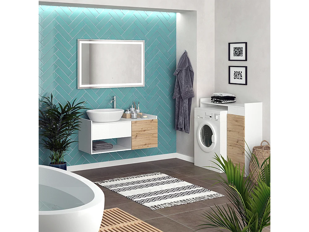 Meubles bain blanc 105x43x45 alf