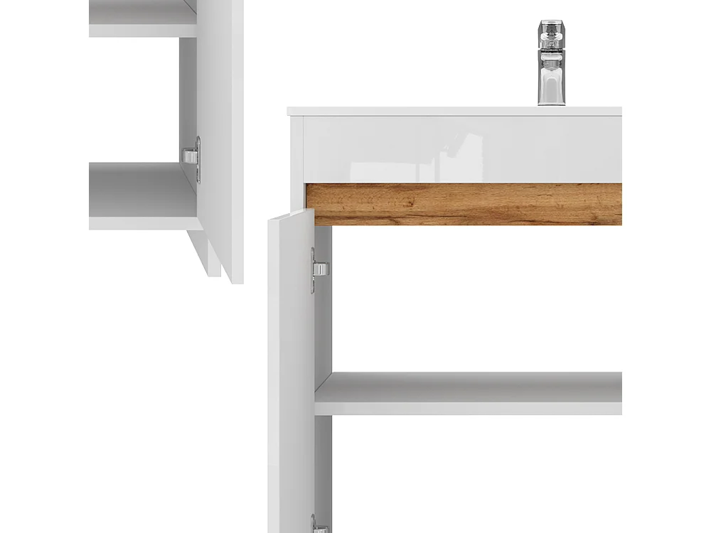 Waschbeckenunterschrank weiß hochglanz 79.8x40x81.9 lemgo