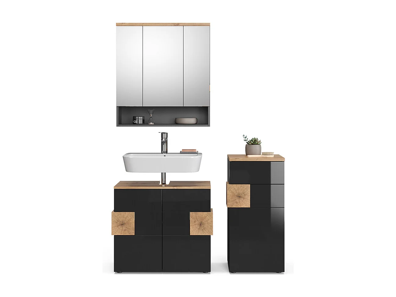 Set mobili bagno antracite 73x37x64 eden