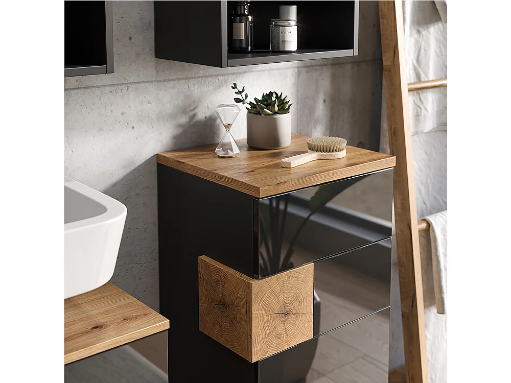 Conjunto de móveis de casa de banho antracite 73x37x64 eden