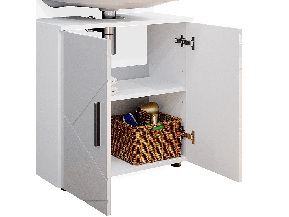 Set mobili bagno bianco lucido 80x41x58.6 irma