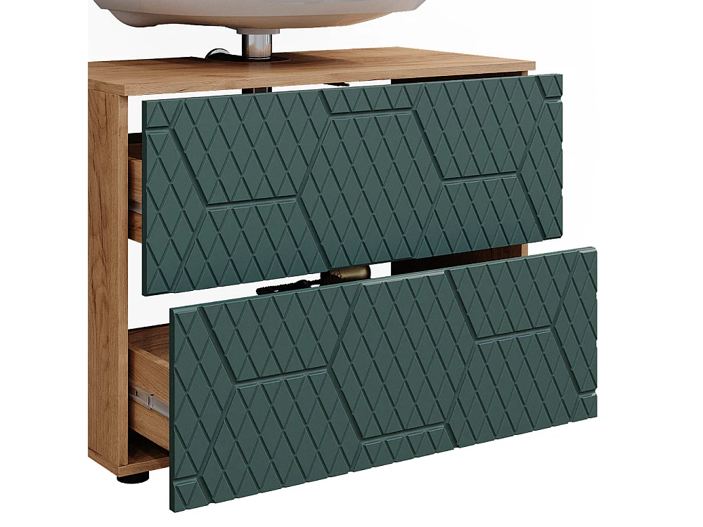 Badkamermeubel set groen/gouden eik 80x41x58 irma