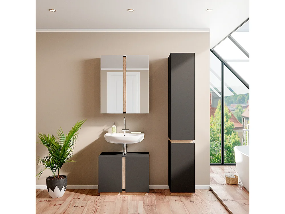 Set di mobili da bagno antracite 70x34x55 gloria