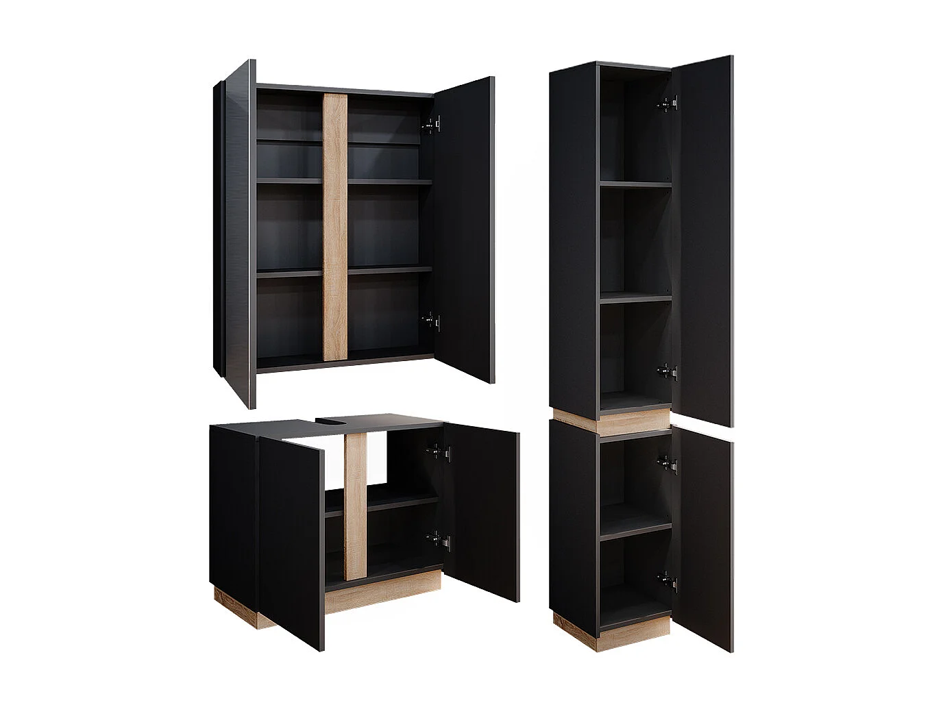 Set di mobili da bagno antracite 70x34x55 gloria