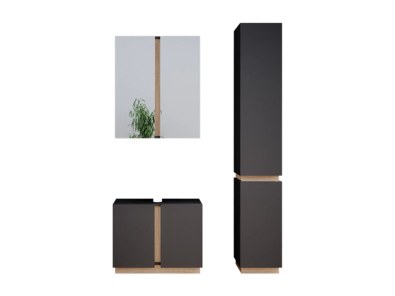 Meubles bain anthracite 70x34x55 gloria