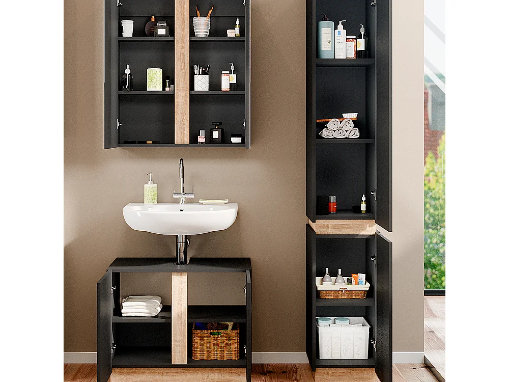 Meubles bain anthracite 70x34x55 gloria