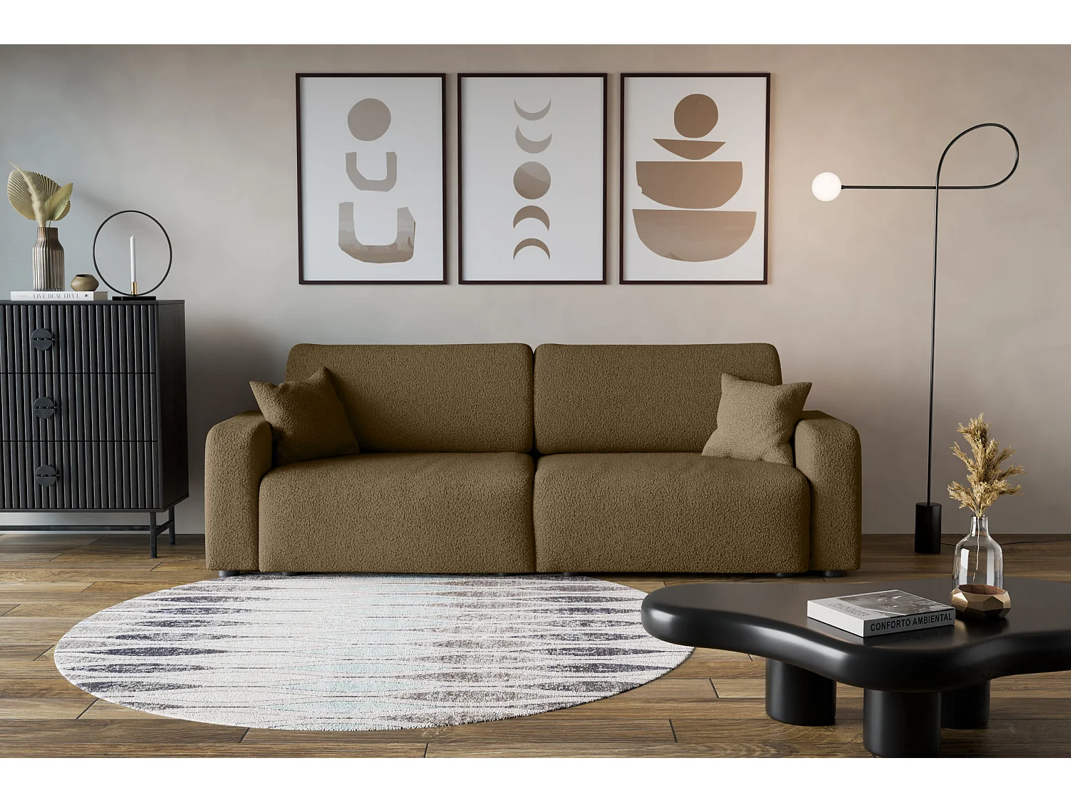 Divano Karl con due vani contenitore per la biancheria, funzione letto, direttamente dal produttore.