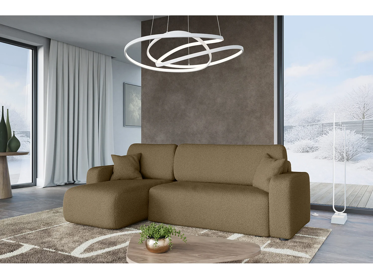 Divano angolare con funzione letto Piano L destro del produttore