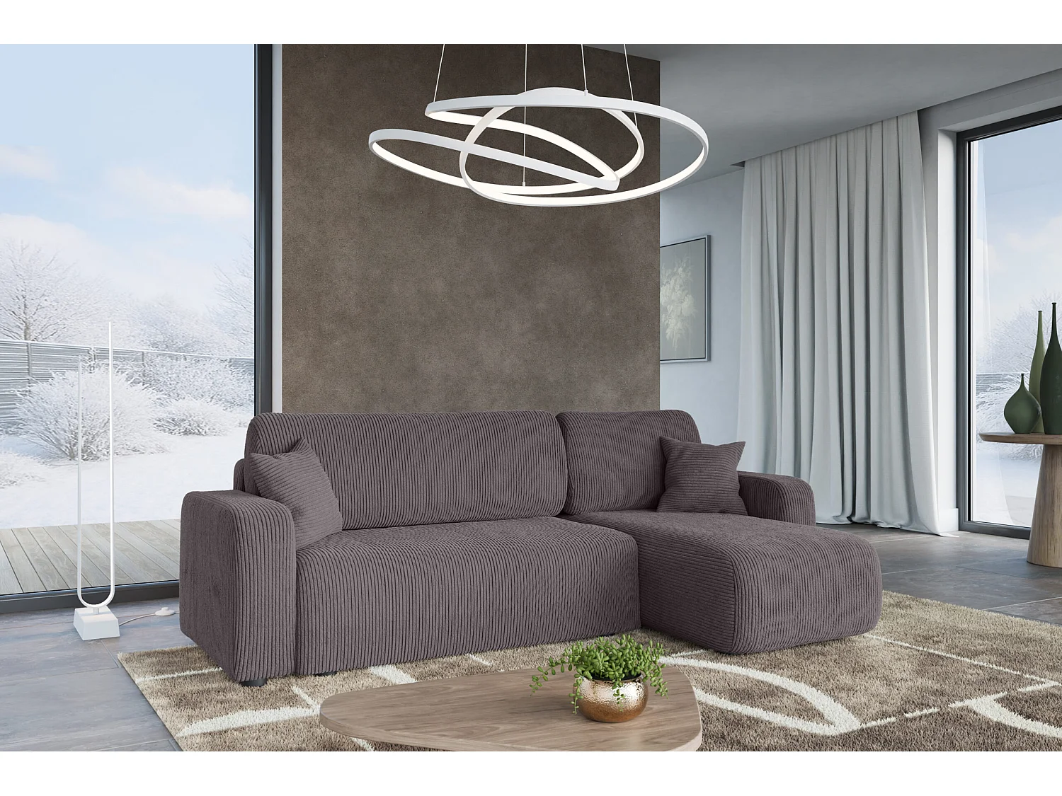 Divano angolare con funzione letto Piano L destro del produttore