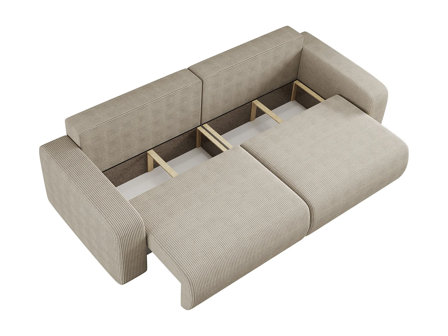 Divano Karl con due vani contenitore per la biancheria, funzione letto, direttamente dal produttore.