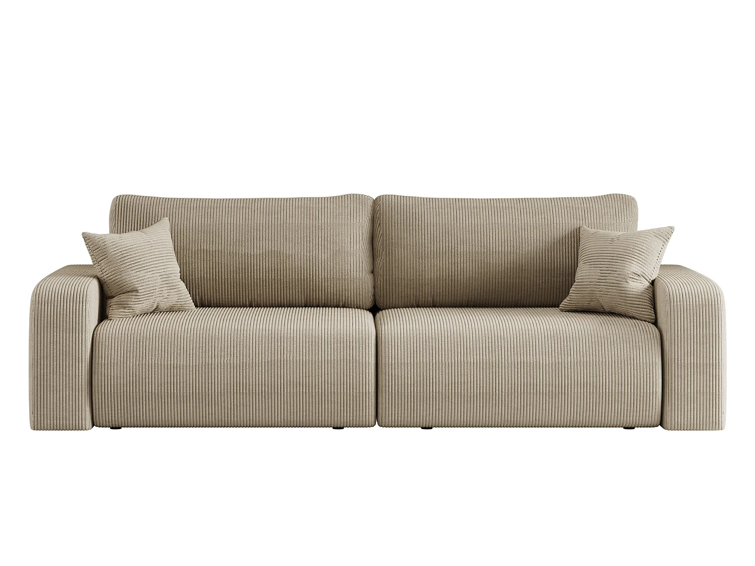Slaapbank PIANO 3-zits – snel uitklapbaar, bedfunctie, ribfluweel beige, comfortabele slaapbank voor woonkamer, modern design, premium kwaliteit, multifunctioneel