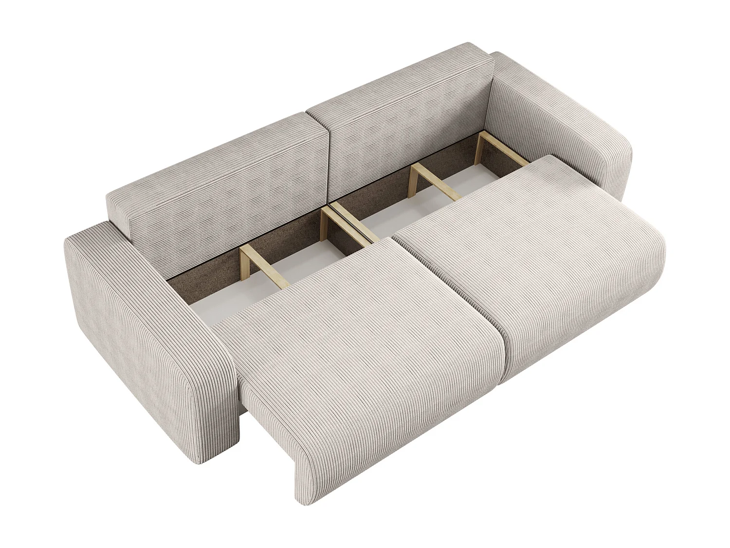 Divano Karl con due vani contenitore per la biancheria, funzione letto, direttamente dal produttore.