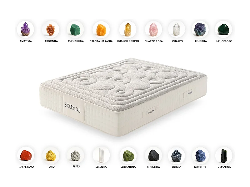 Matelas Biocrystal Selenium Spring 30 cm, 80x200 cm -Moonia