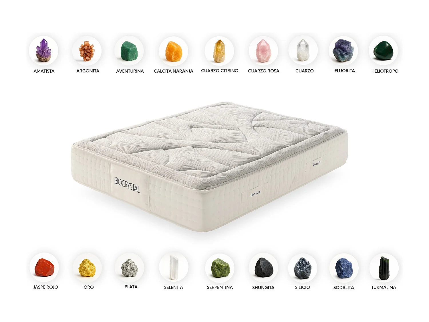 Matelas Biocrystal Gold Spring 30 cm, 160 x 190 cm -Moonia