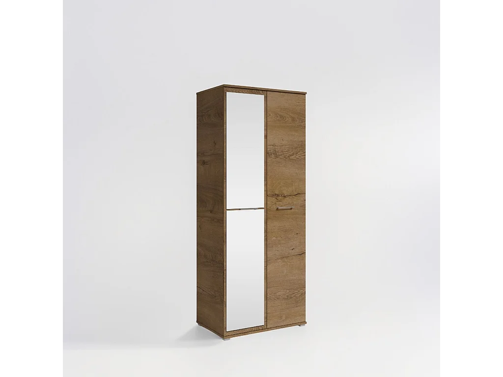 Kleiderschrank mit zwei Türen SPIEGEL 80cm x 200cm LEFKAS | Regale + Kleiderstange