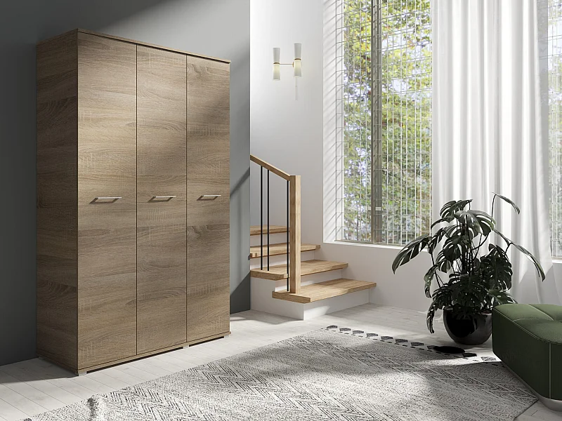 Szafa Otwierana Trzydrzwiowa 120cm x 200cm TRUFLA | Półki + Wieszak