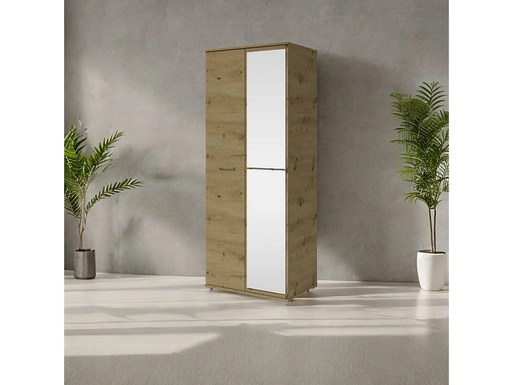 Szafa Otwierana Dwudrzwiowa z Lustrem 80cm x 200cm  ARTISAN | Półki + Wieszak