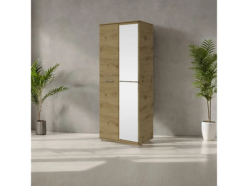 Kleiderschrank mit zwei Türen  SPIEGEL 80cm x 200cm ARTISAN | Regale + Kleiderstange