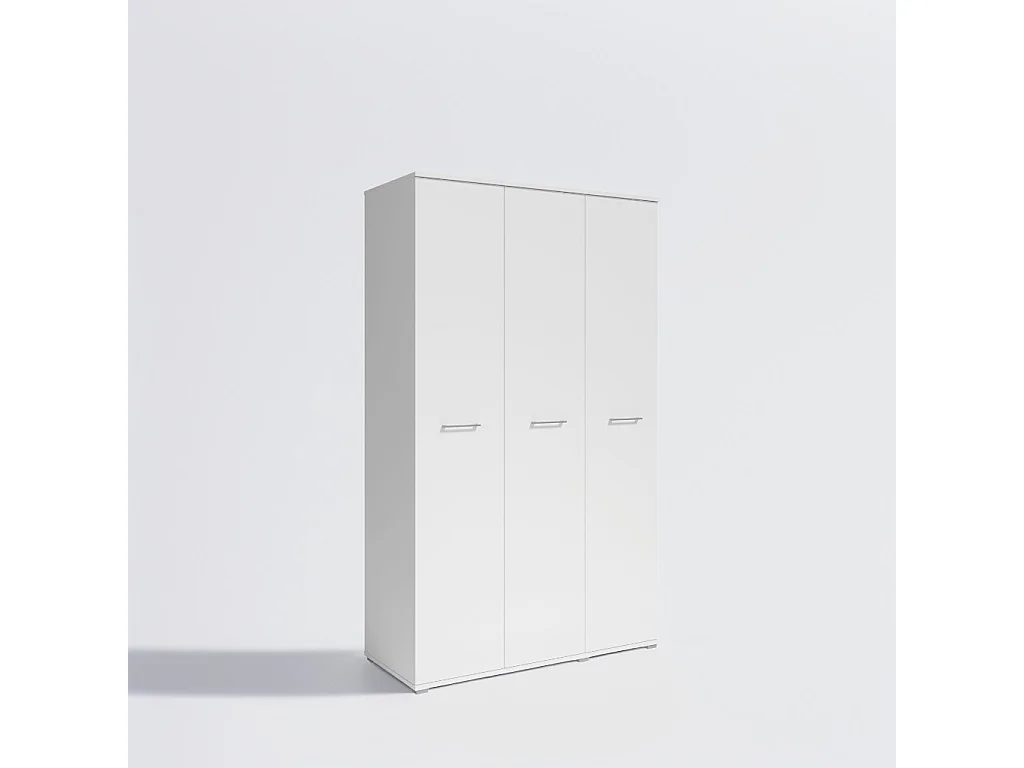 Szafa Otwierana Trzydrzwiowa 120cm x 200cm BIAŁA | Półki + Wieszak