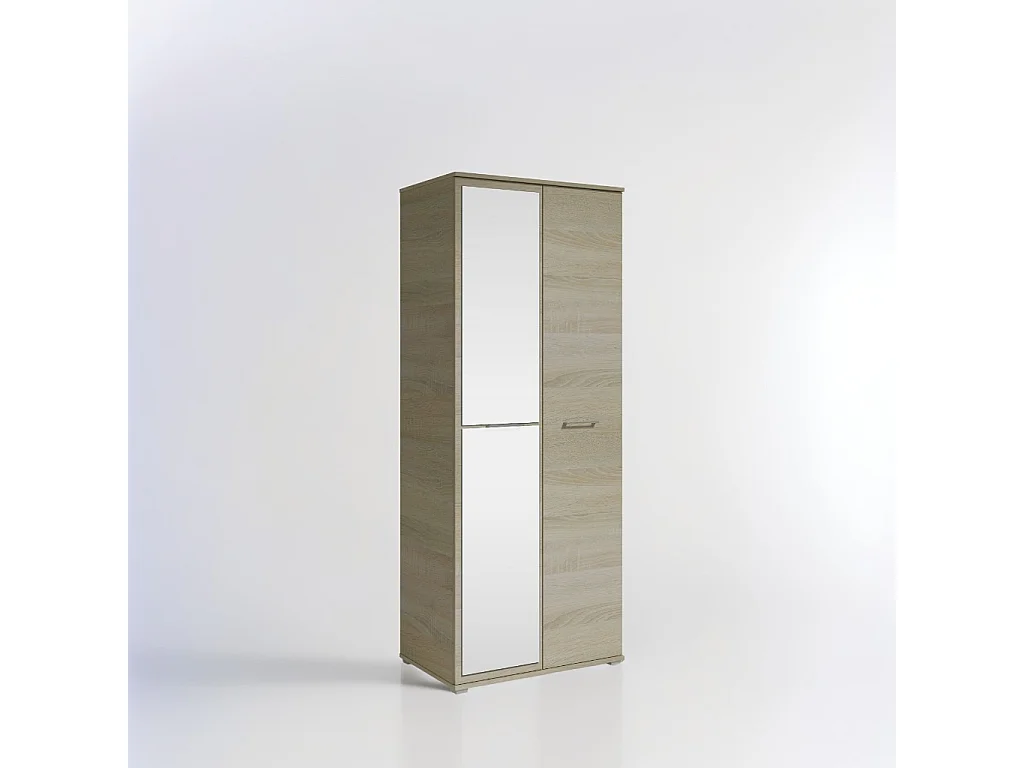 Szafa Otwierana Dwudrzwiowa z Lustrem 80cm x 200cm SONOMA | Półki + Wieszak