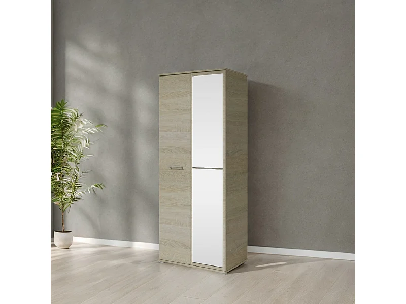 Kleiderschrank mit zwei Türen SPIEGEL 80cm x 200cm SONOMA | Regale + Kleiderstange