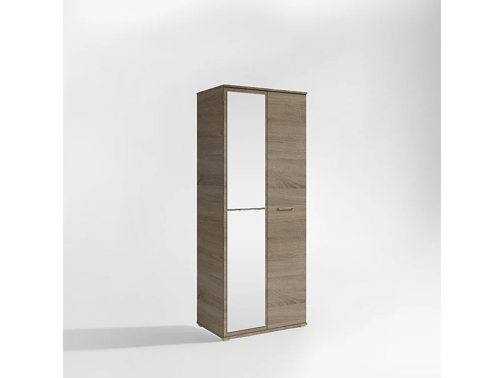 Szafa Otwierana Dwudrzwiowa z Lustrem 80cm x 200cm  TRUFLA | Półki + Wieszak