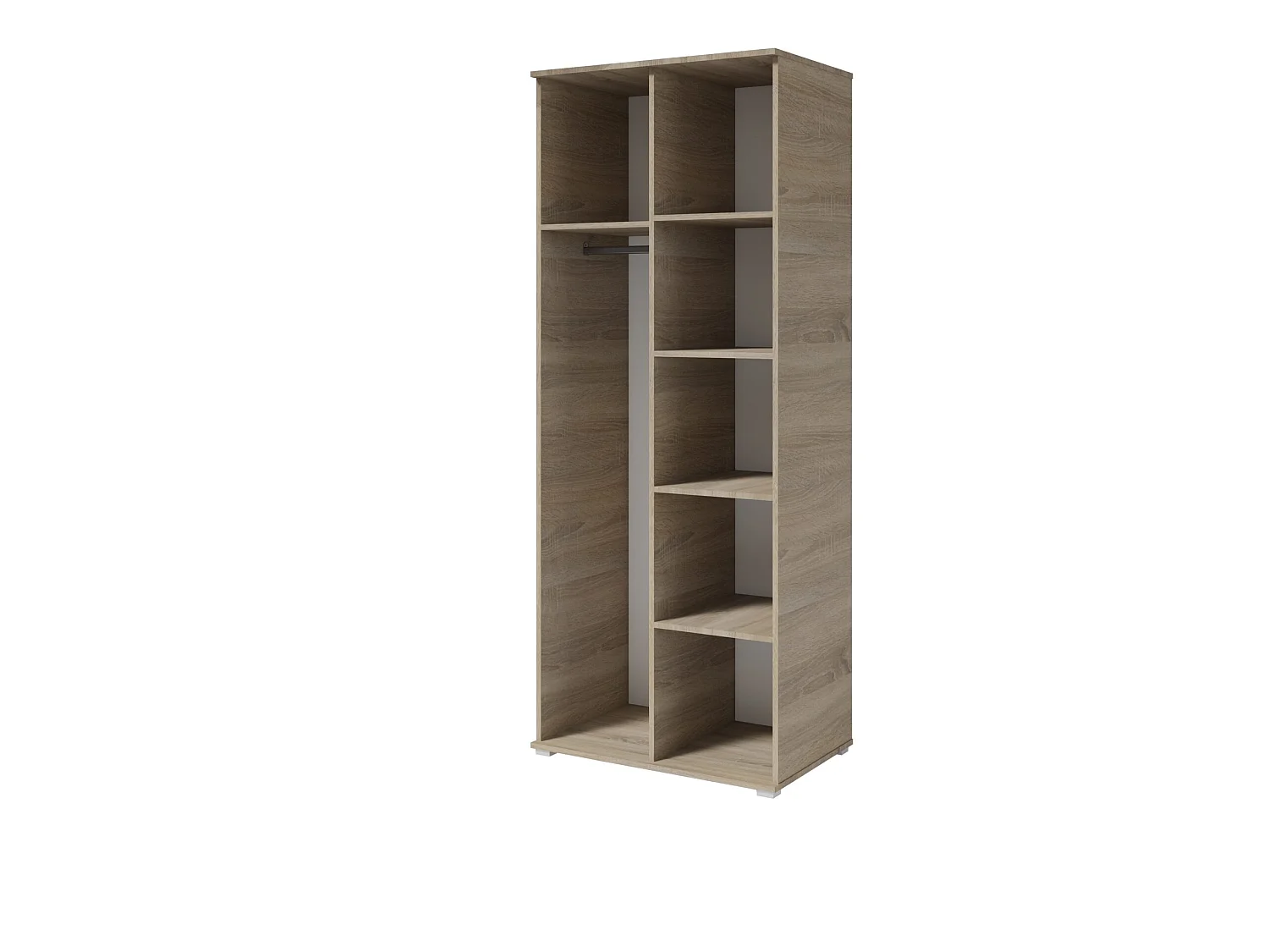 Szafa Otwierana Dwudrzwiowa z Lustrem 80cm x 200cm  ANTRACYT | Półki + Wieszak