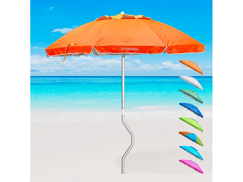 Sombrilla GiraFacile Afrodite de 200 cm protección UV y Estructura de Aluminio - Naranja