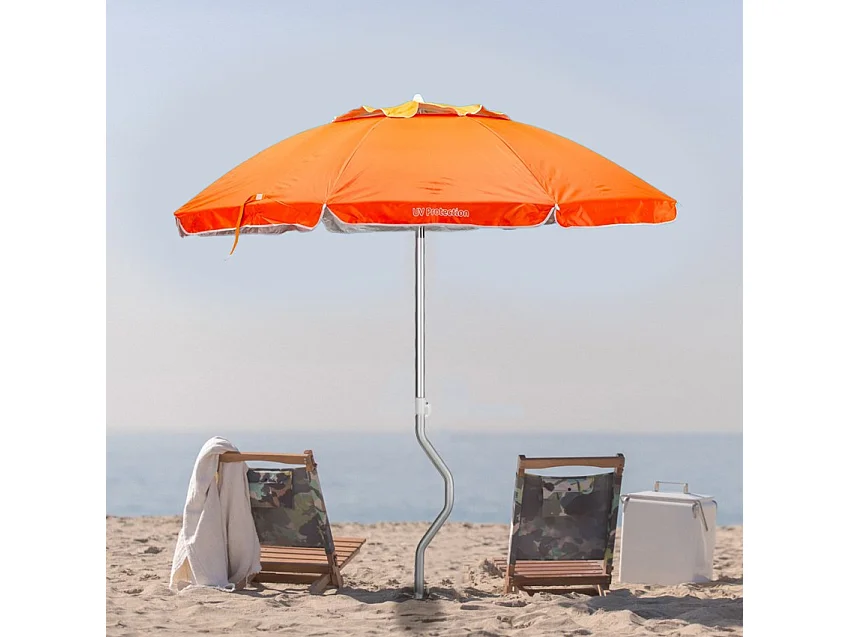 Sombrilla GiraFacile Afrodite de 200 cm protección UV y Estructura de Aluminio - Naranja