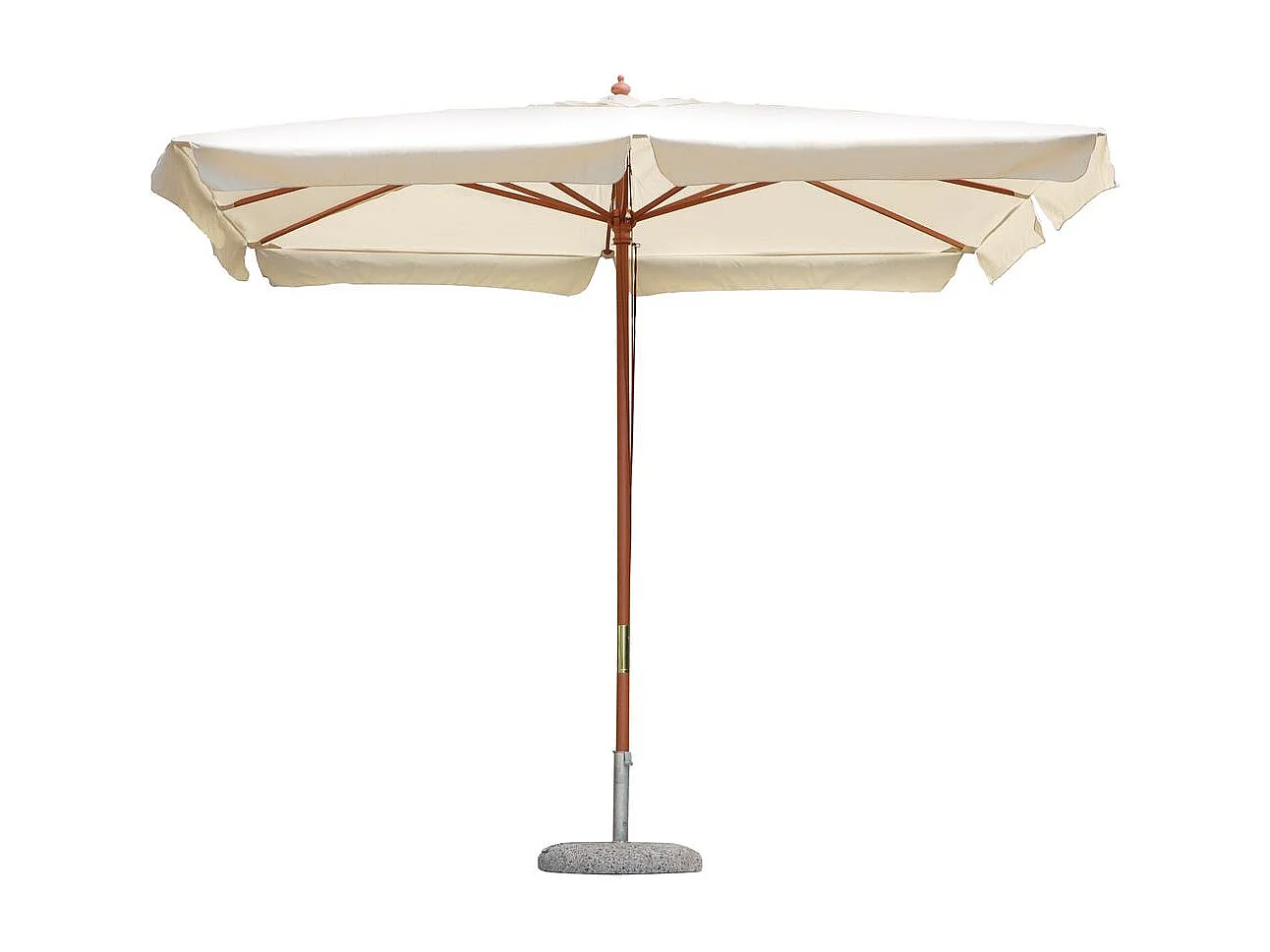 Ombrellone da giardino rettangolare 3x4 palo centrale in legno Seyram