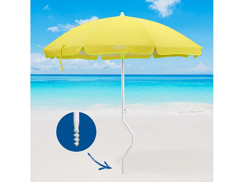 Parasol de plage GiraFacile 200 cm coton pêche Artemide - Jaune