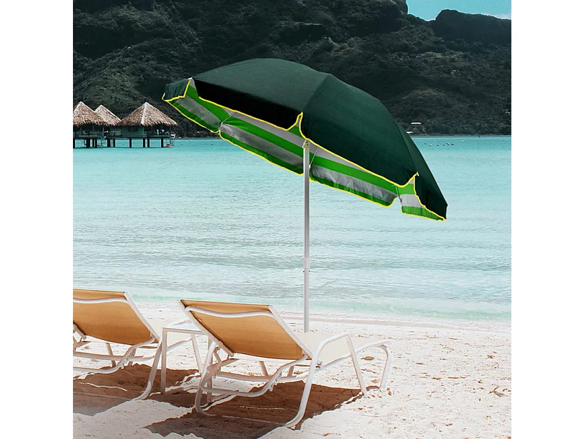 Sombrilla para playa y jardín algodón 200 cm Tropicana - Verde oscuro