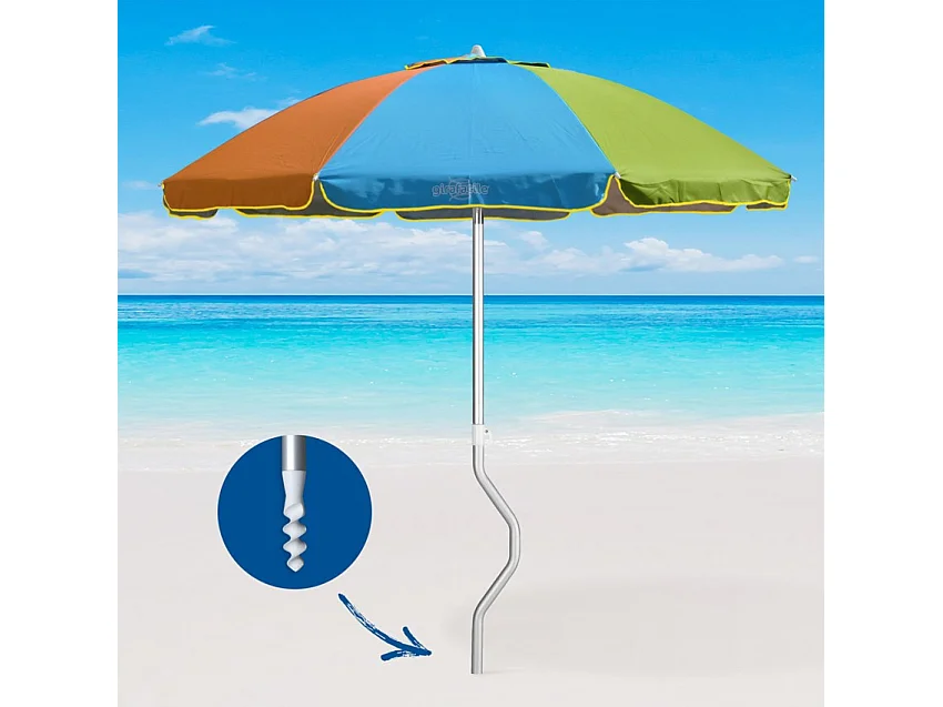 Sombrilla GiraFacile Afrodite de 200 cm protección UV y Estructura de Aluminio - Multicolor 1
