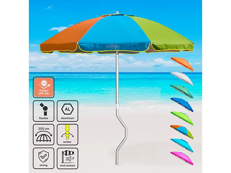 Sombrilla GiraFacile Afrodite de 200 cm protección UV y Estructura de Aluminio - Multicolor 1