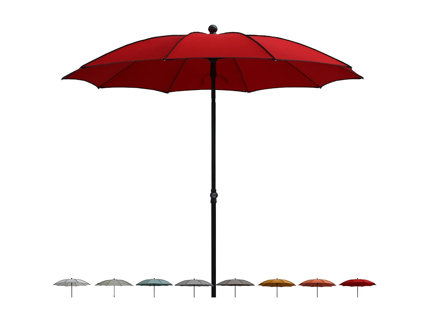 Ombrellone palo centrale Border Made in Italy - diametro 200 cm - Rosso