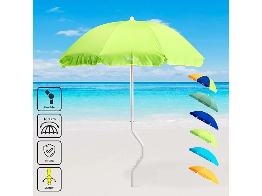 Sombrilla GiraFacile 180 cm Algodón para playa jardín pesca Dioniso - Verde