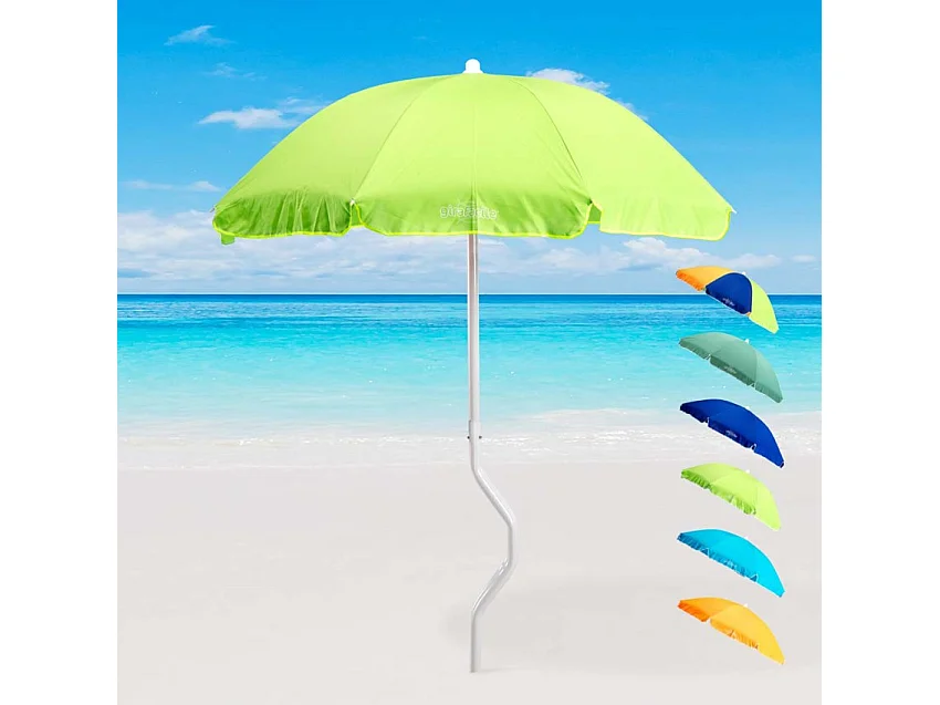 Sombrilla GiraFacile 180 cm Algodón para playa jardín pesca Dioniso - Verde