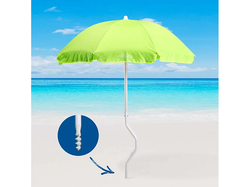 Sombrilla GiraFacile 180 cm Algodón para playa jardín pesca Dioniso - Verde