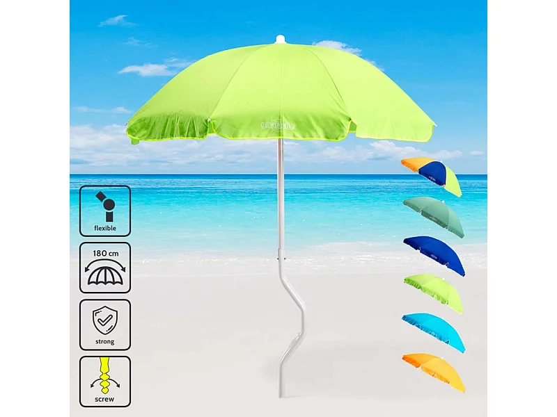 Sombrilla GiraFacile 180 cm Algodón para playa jardín pesca Dioniso - Verde